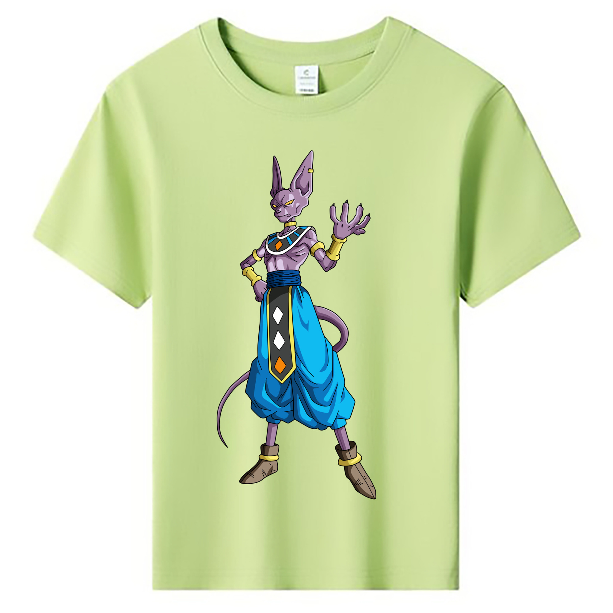 （画像用） ドラゴンボール ビルス 破壊神ビルス DRAGON BALL Beerus Birusu 綿100％キッズTシャツ（フロントプリント）